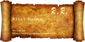 Ritzl Razmus névjegykártya